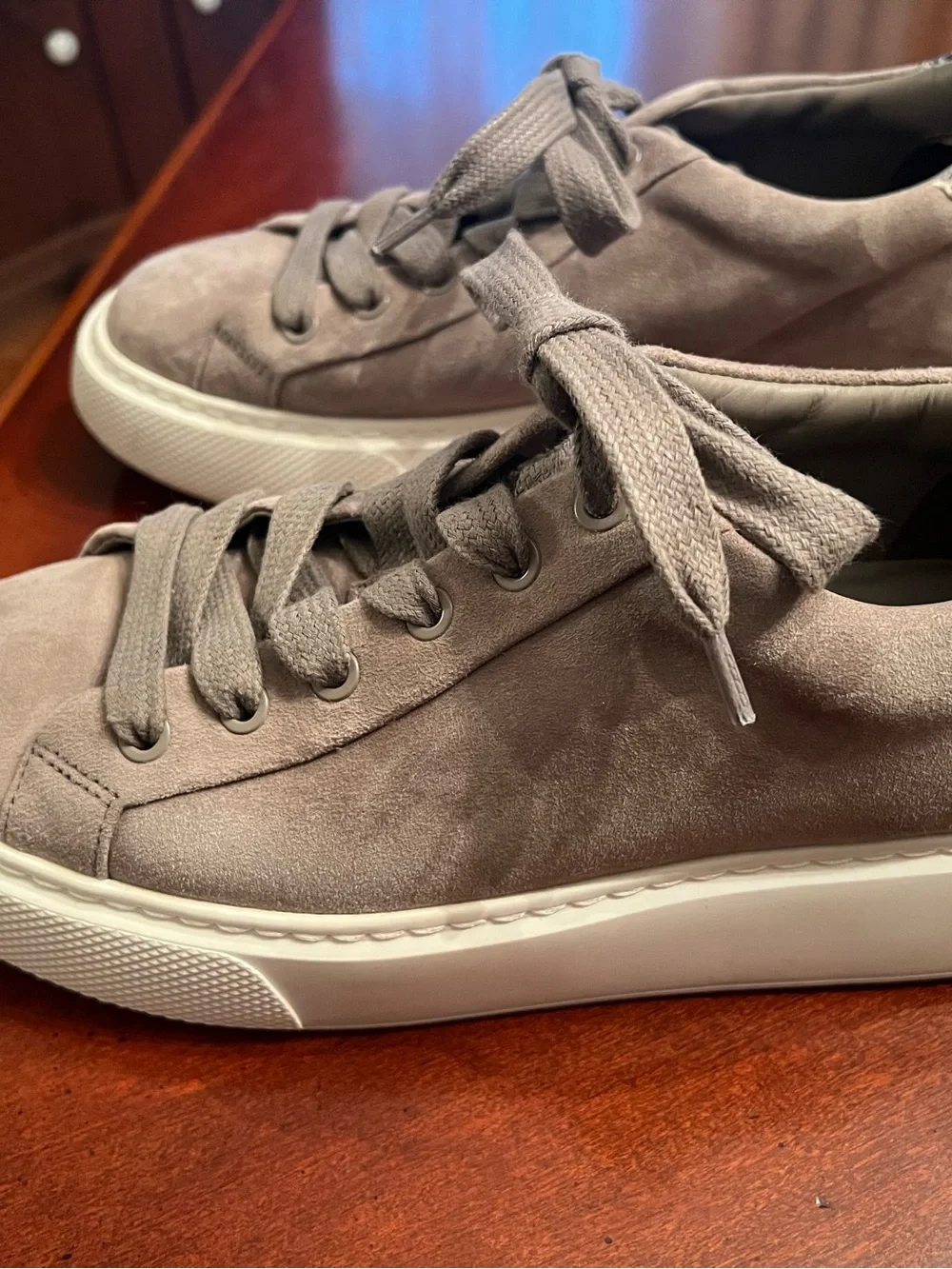 Vince Taupe Suede Low-Top Sneakers